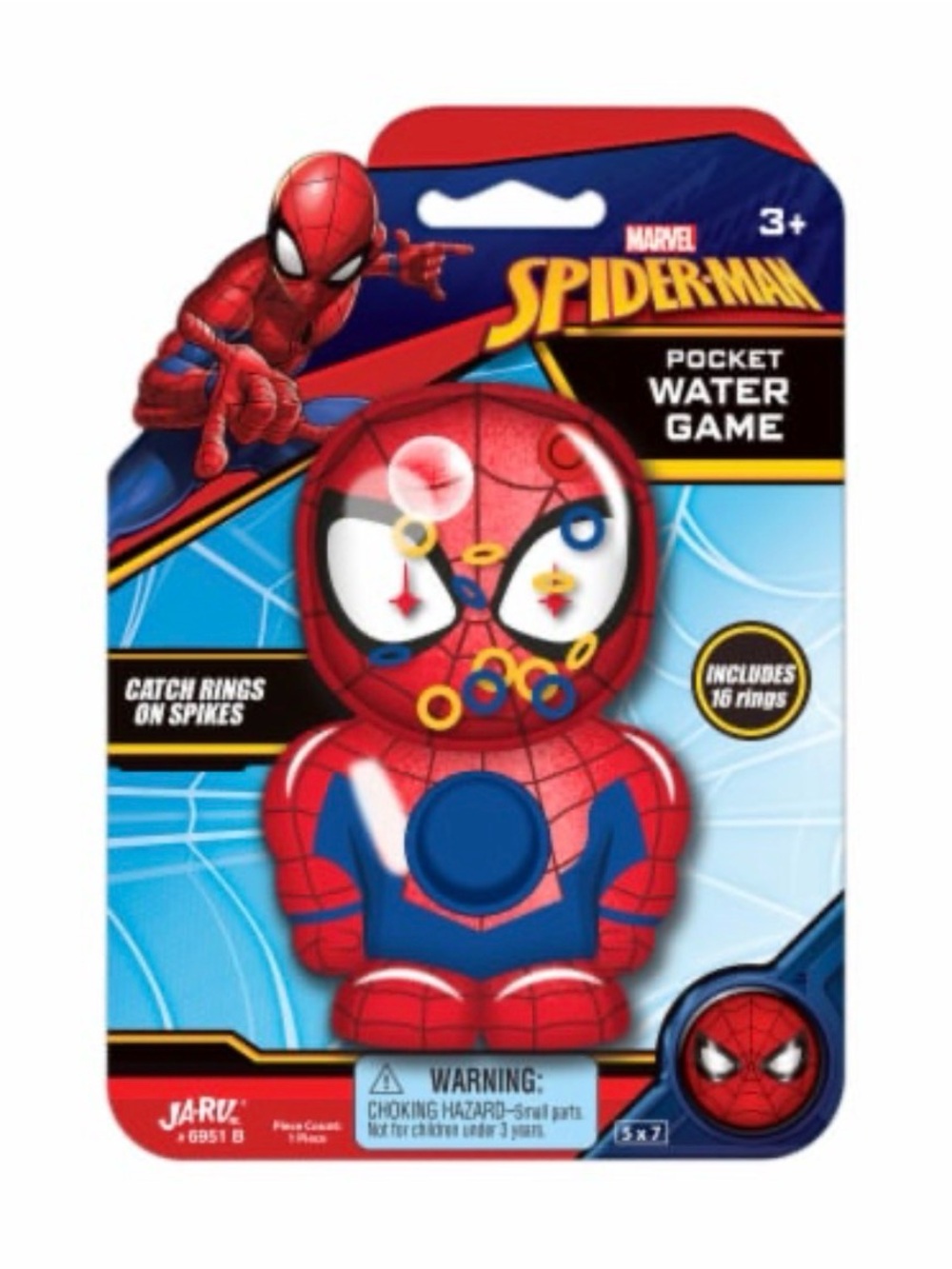 Marvel Spider-Man JA-RU Mini Pocket Water Game Handheld Ring Toss Toy NWT